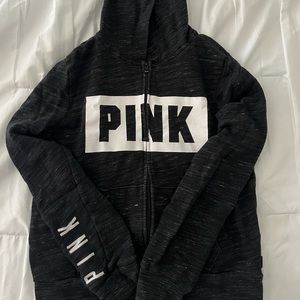 PINK dark gray zipper sweater